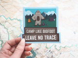 Leave No Trace Sasquatch Sticker, Large 4"  Size