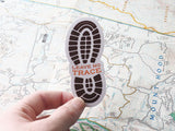 Leave No Trace Hiking Boot Print Sticker