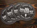 Meerkat Moto 3" Round Sticker