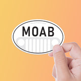 Moab Utah Bumper Sticker - White Oval Decal 3" & 4"