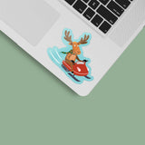 Cute Moose Snowmobile Sticker