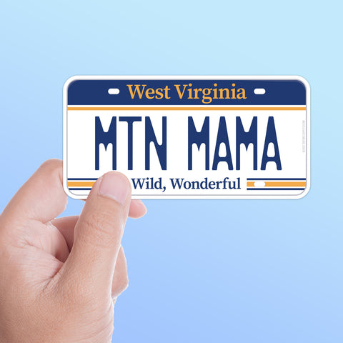 Mountain Mama West Virginia License Plate Sticker