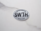 White Oval Sawtooth Mountains Idaho Sticker