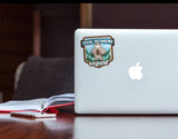Social Distancing Bigfoot Sticker on Laptop