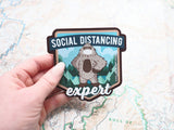 Social Distancing Bigfoot, Large 4" Bumper Sticker Size