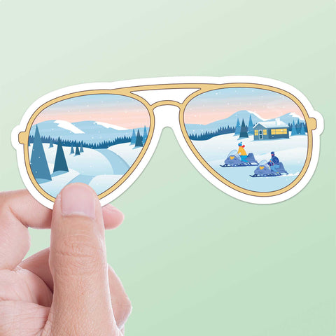 Sunglasses Snowmobile Sticker