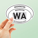 White Oval Washington Bumper Sticker