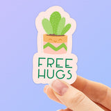 Free Hugs Cute Cactus Sticker
