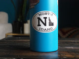 Small 3" White Oval North Idaho Sticker for Hydroflask