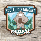 Social Distancing Bigfoot Sticker