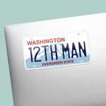 Seattle Seahawks 12th Man Washington License Plate Sticker on Laptop