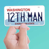 Seattle Seahawks 12th Man Washington License Plate Sticker