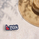 North Idaho 208 Sticker on Beach Blanket