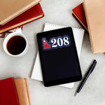North Idaho 208 Sticker on Kindle Tablet with Coffee Mug