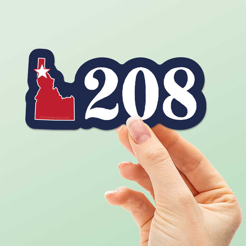 North Idaho 208 Sticker - Pacific Northwest North ID Decal for Hydroflask Water Bottle & Laptop - Coeur d'Alene Hayden Sandpoint Gift