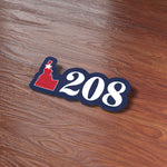 North Idaho 208 Sticker on Wood