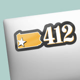 412 Area Code Pittsburgh Sticker - PGH Pennsylvania Decal