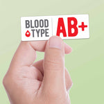 Set of 3 Blood Type Stickers for Helmets - Mini Emergency Medical Information Decals for ADV Motorcycle, Mountain Bike, Ski, & Snowboarding