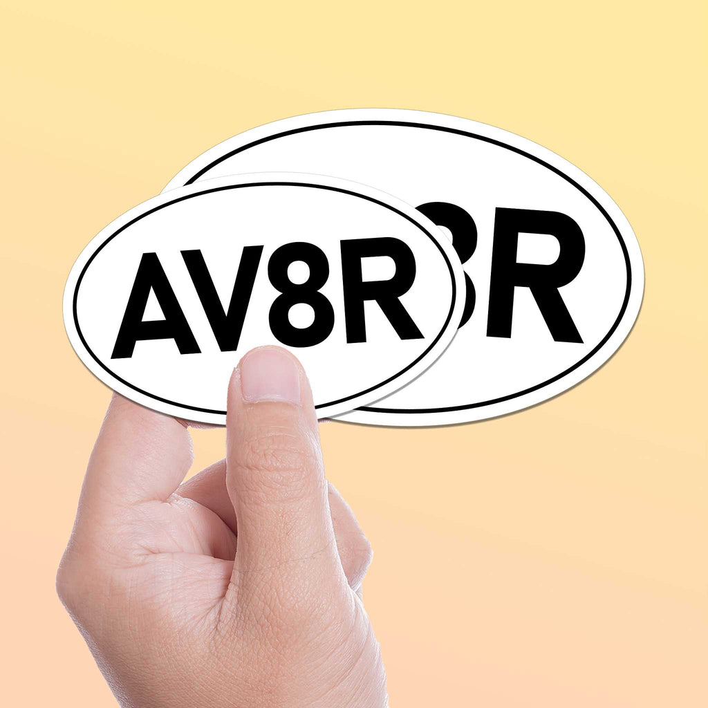 Av8r Sticker AV8R Airplane Pilot White Oval Bumper Sticker, Backcountry Aviator ...