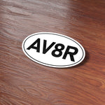 AV8R Airplane Pilot Classic White Oval Sticker