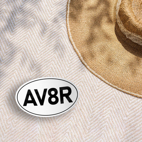 Av8r Sticker AV8R Airplane Pilot White Oval Bumper Sticker, Backcountry Aviator ...