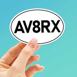 AV8RX Aviatrix Airplane Pilot White Oval Sticker Large