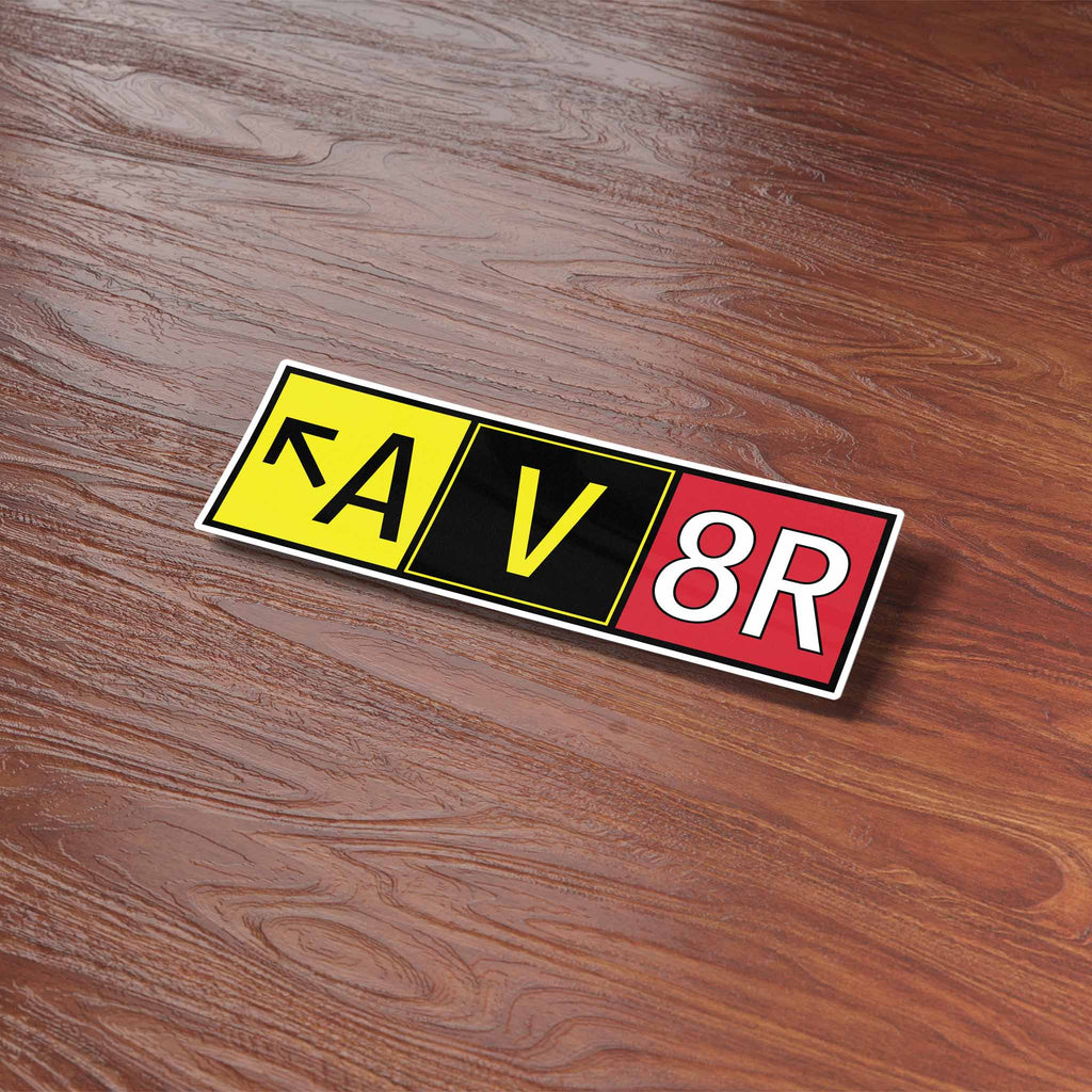 Av8r Sticker AV8R Runway Sign Sticker - Cool Gift for Pilots, Airport Navigation ...