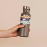 Cute Upstate New York Mountain Decal on Water Bottle