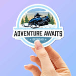 Adventure Awaits Snowmobile Sticker
