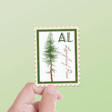 Alabama State Tree Longleaf Pine Sticker - AL Vintage Stamp Decal