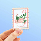Alabama State Flower Camellia Sticker - AL Vintage Stamp Decal