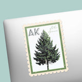 Alaska State Tree Sitka Spruce Sticker - AK Vintage Stamp Decal