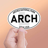 Arches National Park White Oval Bumper Sticker