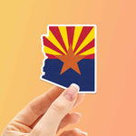 Small Arizona Sticker on Orange Background