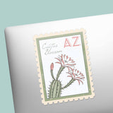 Arizona State Flower Cactus Blossom Sticker - AZ Vintage Stamp Decal