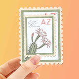 Arizona State Flower Cactus Blossom Sticker - AZ Vintage Stamp Decal