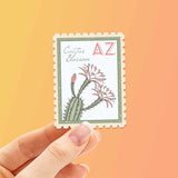 Arizona State Flower Cactus Blossom Sticker - AZ Vintage Stamp Decal