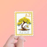 Arizona State Tree Palo Verde Sticker - AZ Vintage Stamp Decal