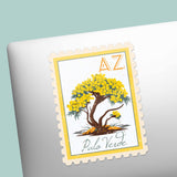 Arizona State Tree Palo Verde Sticker - AZ Vintage Stamp Decal