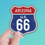 Arizona Blue Route 66 Sticker - Cool AZ Vintage Highway Sign Decal