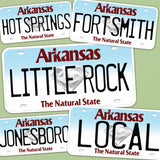 Arkansas License Plate Bumper Stickers - Choose Your AR City or Phrase Decal