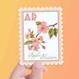 Arkansas State Flower Apple Blossom Sticker - AR Vintage Stamp Decal