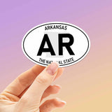 White Oval Arkansas Sticker Small