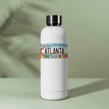 Atlanta Georgia License Plate Sticker on Water Bottle