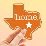 Home Austin Texas Map Sticker - Orange TX Sports Decal