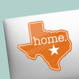 Home Austin Texas Map Sticker - Orange TX Sports Decal