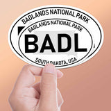 Badlands National Park White Oval Bumper Sticker
