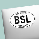 Gulf Coast Bay St. Louis Mississippi White Oval Sticker on Laptop