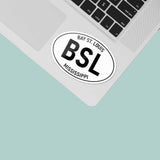 Gulf Coast Bay St. Louis Mississippi White Oval Decal on Laptop