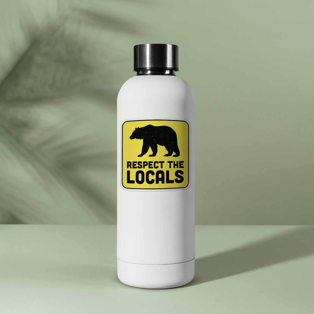 Respect Local Sticker Respect the Locals Bear Sticker for Hydroflask Water Bottle - Funny ...